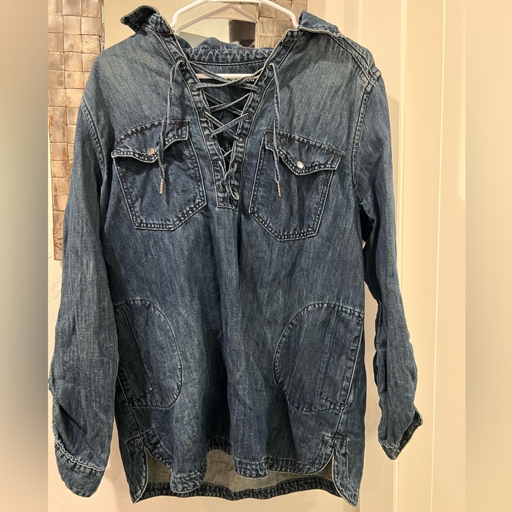 Long denim blouse